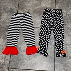 SET OF 2   Ruffle Pants size 4T Holiday or School Colors